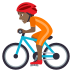 🚴🏾 person biking: medium-dark skin tone display on JoyPixels